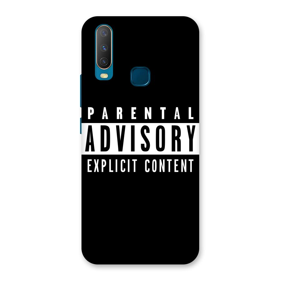Parental Advisory Label Back Case for Vivo Y12