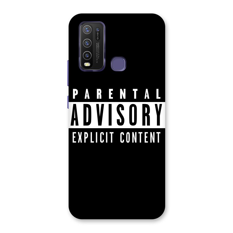 Parental Advisory Label Back Case for Vivo Y50