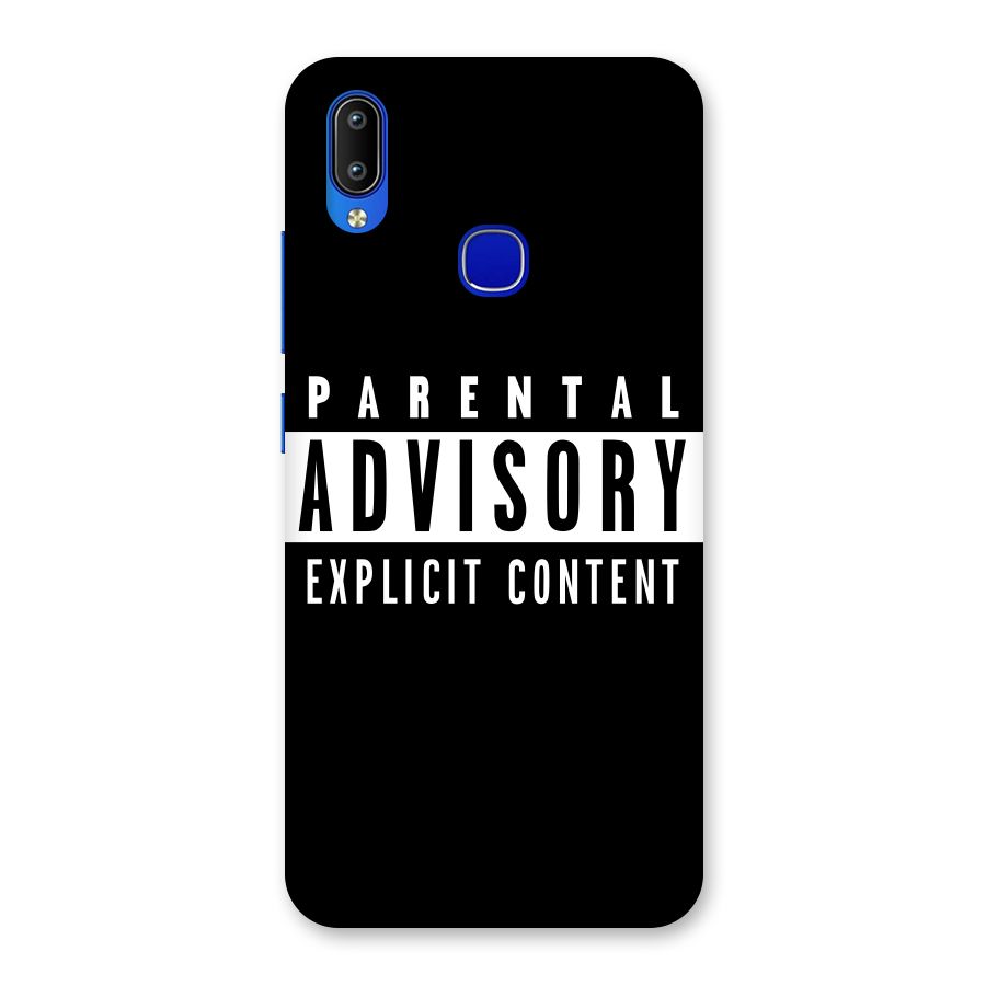Parental Advisory Label Back Case for Vivo Y91