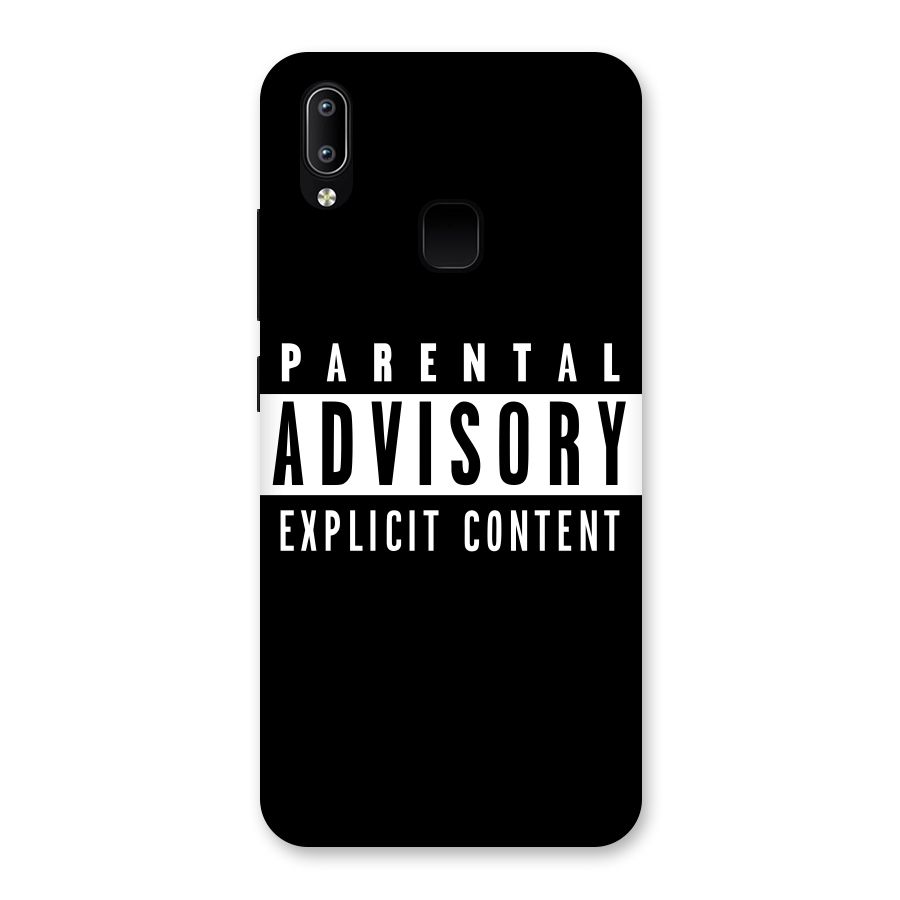 Parental Advisory Label Back Case for Vivo Y93