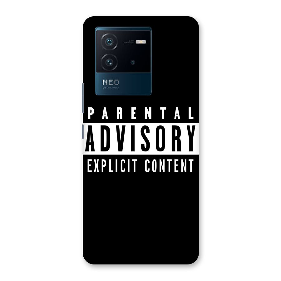 Parental Advisory Label Back Case for Vivo iQOO Neo 6 5G