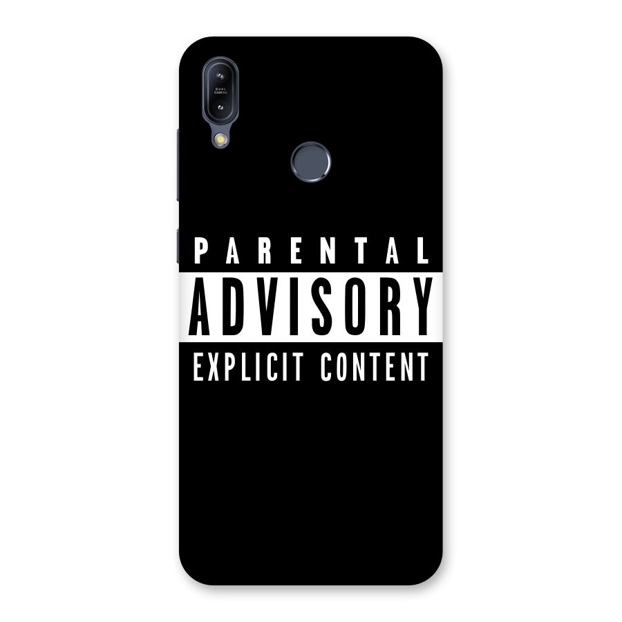 Parental Advisory Label Back Case for Zenfone Max M2