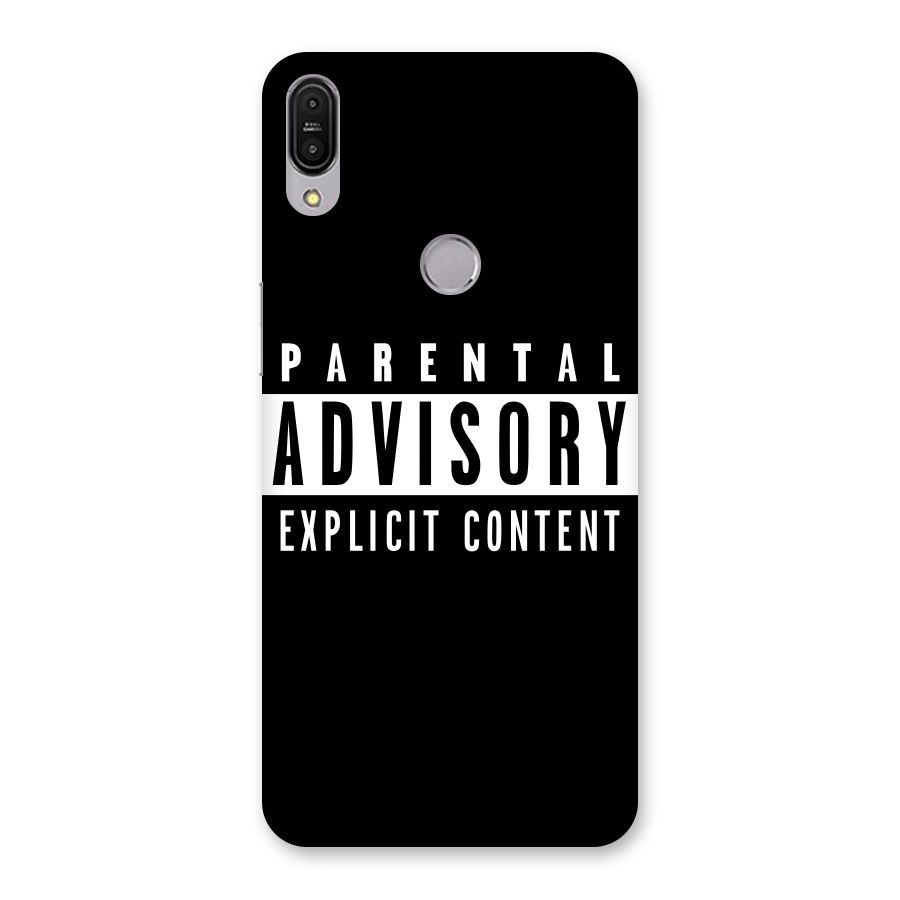 Parental Advisory Label Back Case for Zenfone Max Pro M1