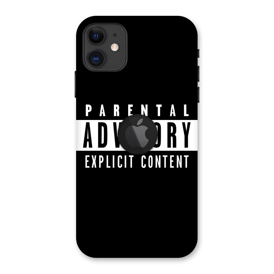 Parental Advisory Label Back Case for iPhone 11 Logo Cut