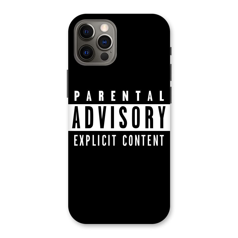 Parental Advisory Label Back Case for iPhone 12 Pro