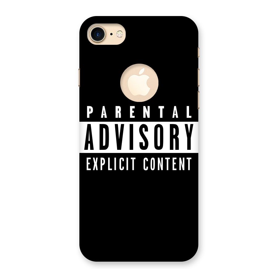 Parental Advisory Label Back Case for iPhone 7 Logo Cut