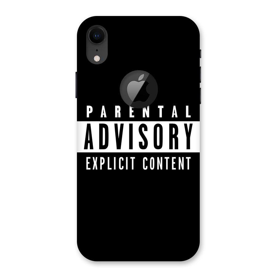 Parental Advisory Label Back Case for iPhone XR Logo Cut