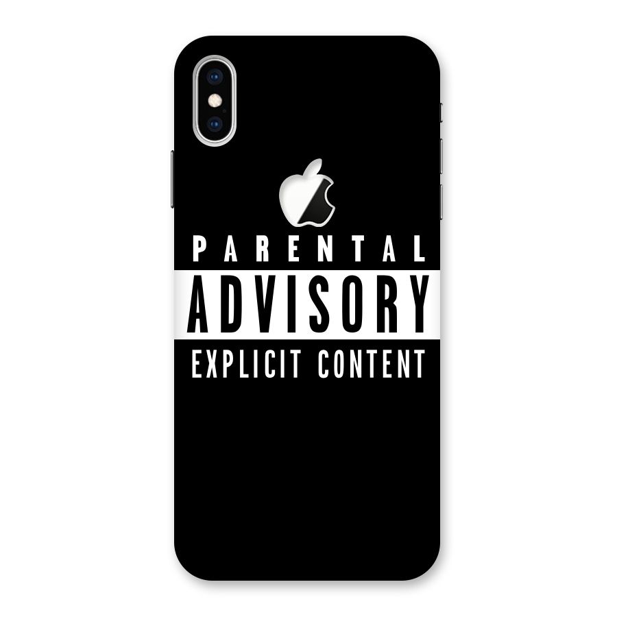 Parental Advisory Label Back Case for iPhone XS Max Apple Cut