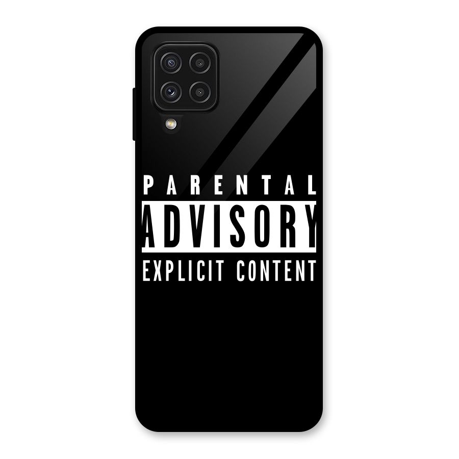 Parental Advisory Label Glass Back Case for Galaxy A22 4G