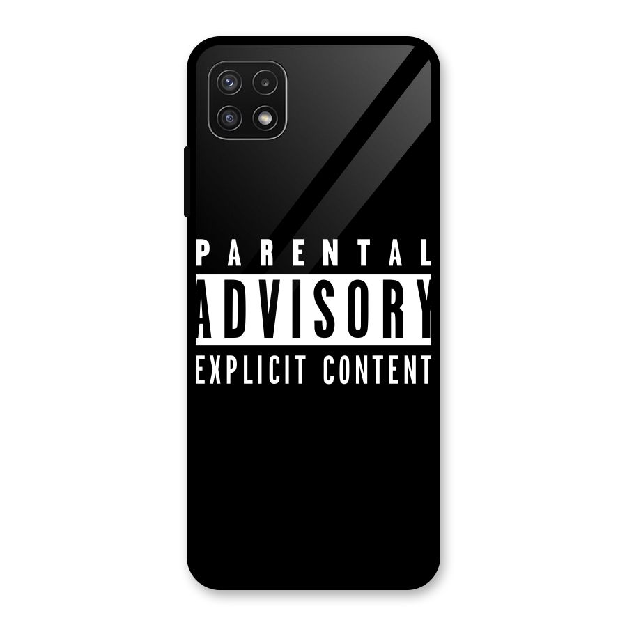 Parental Advisory Label Glass Back Case for Galaxy A22 5G