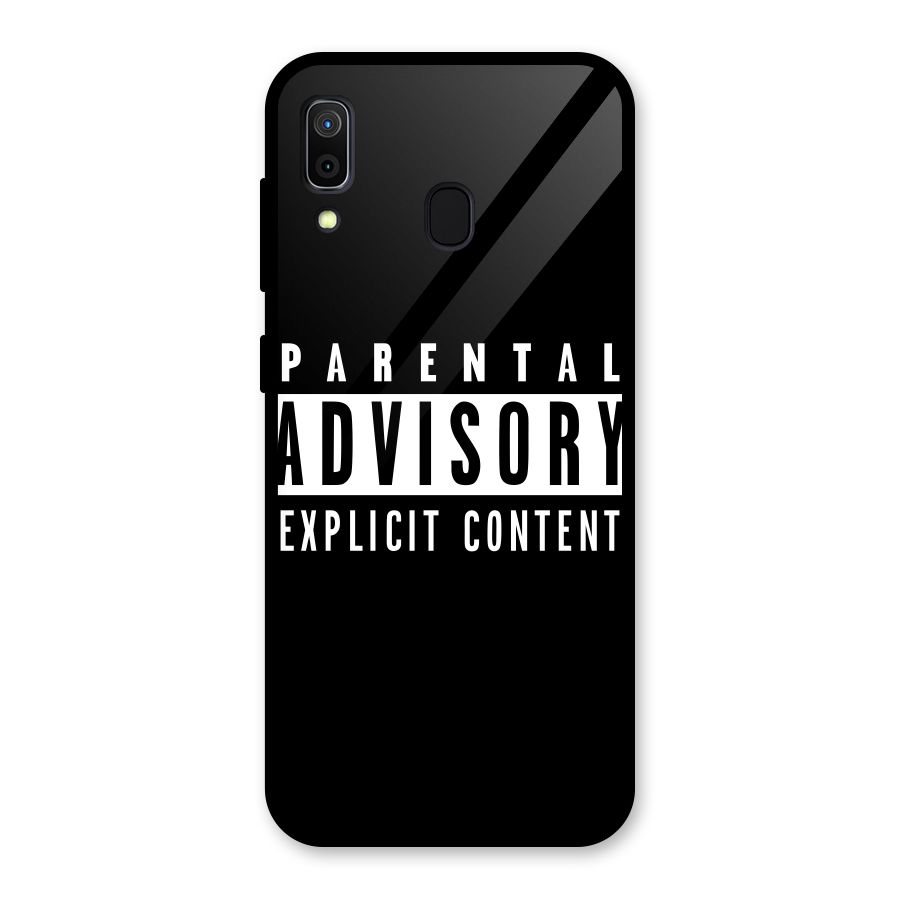 Parental Advisory Label Glass Back Case for Galaxy A30