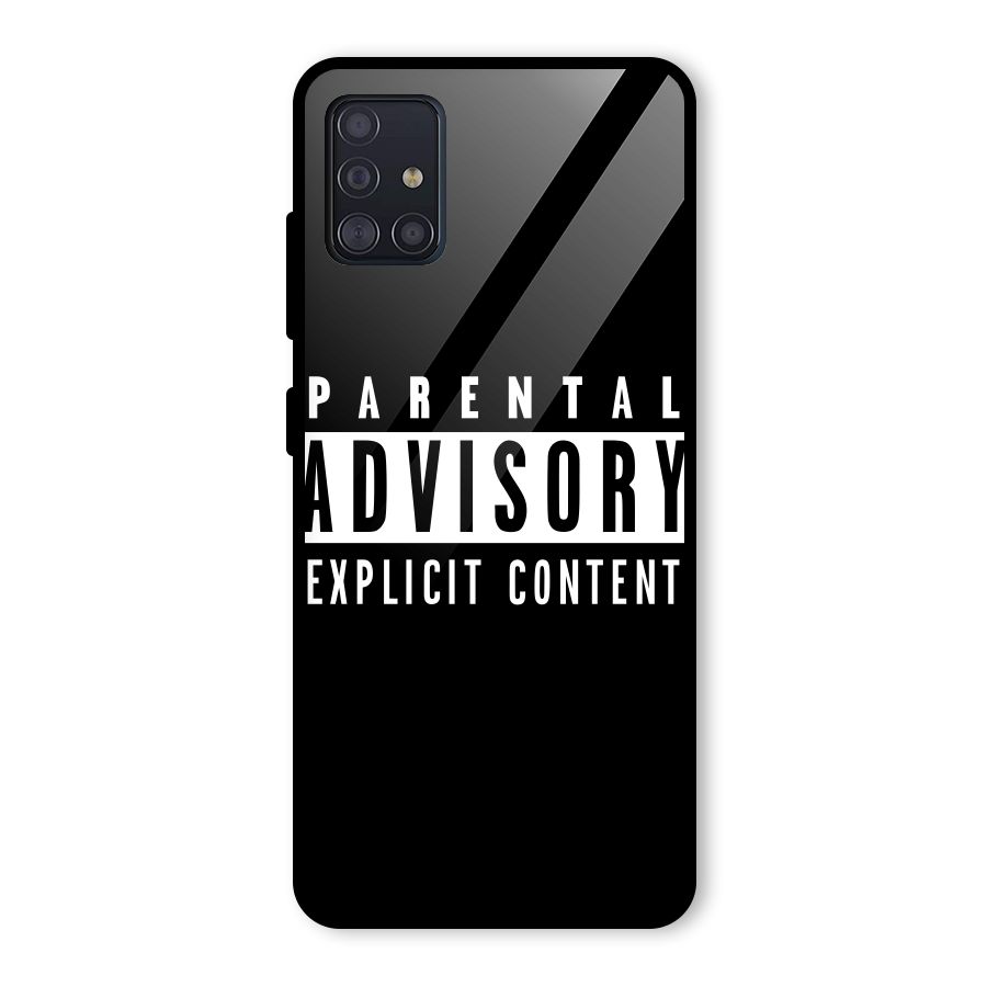 Parental Advisory Label Glass Back Case for Galaxy A51