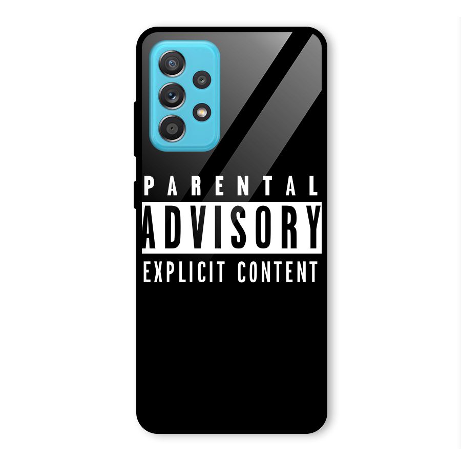 Parental Advisory Label Glass Back Case for Galaxy A52