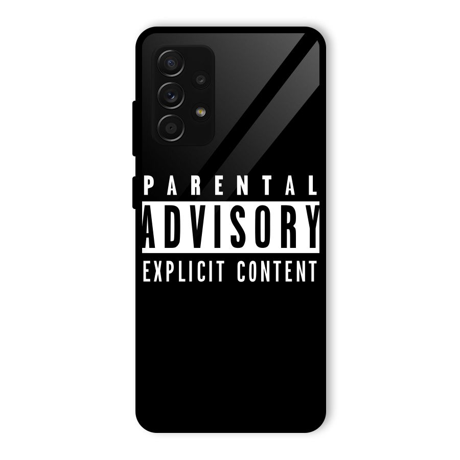 Parental Advisory Label Glass Back Case for Galaxy A53 5G
