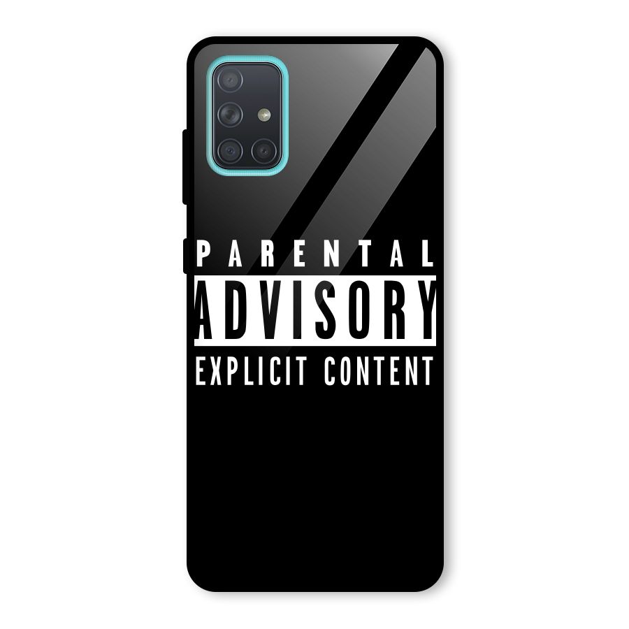 Parental Advisory Label Glass Back Case for Galaxy A71