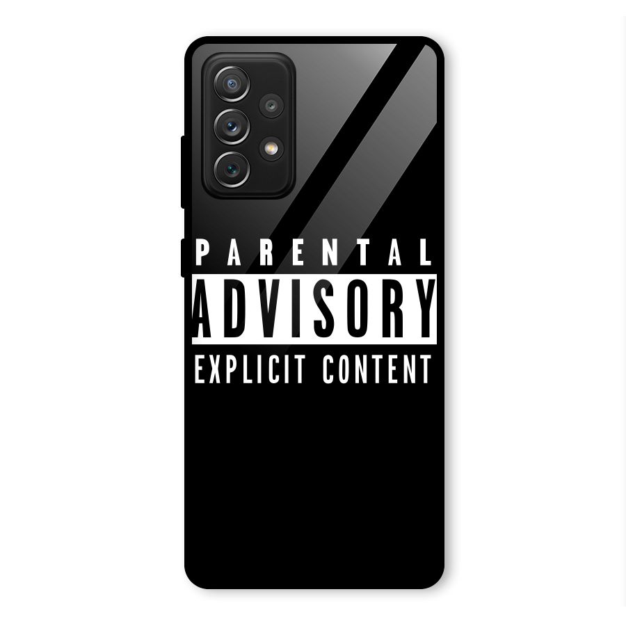 Parental Advisory Label Glass Back Case for Galaxy A72