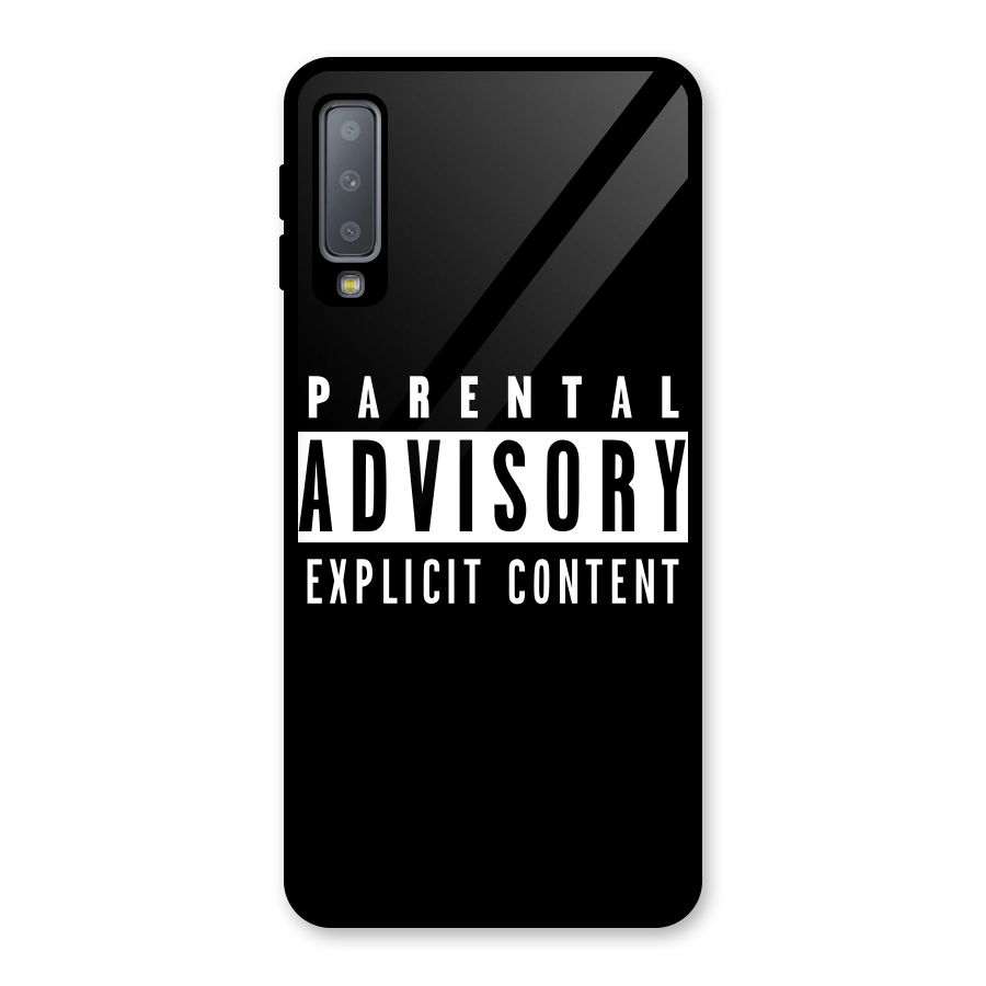 Parental Advisory Label Glass Back Case for Galaxy A7 (2018)