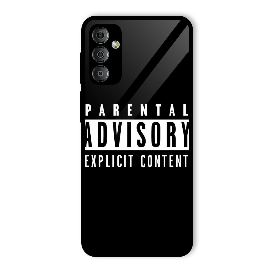 Parental Advisory Label Glass Back Case for Galaxy F23