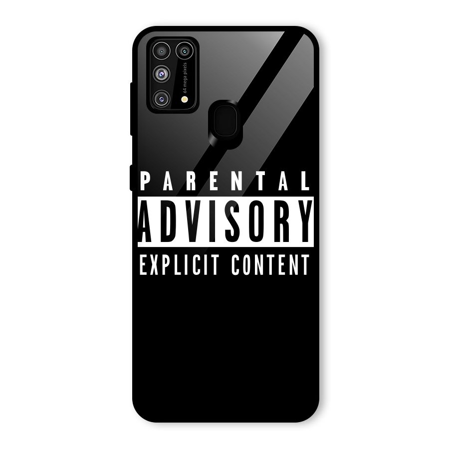 Parental Advisory Label Glass Back Case for Galaxy F41