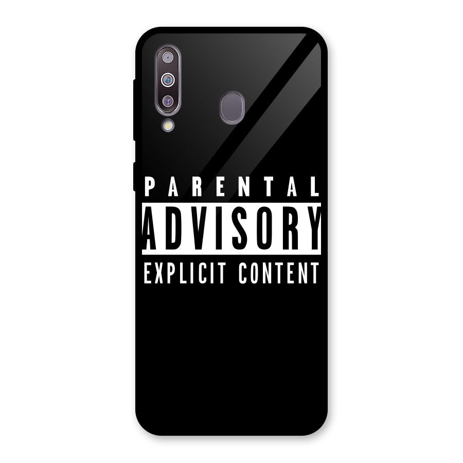 Parental Advisory Label Glass Back Case for Galaxy M30