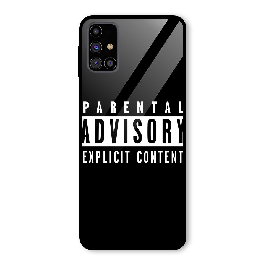 Parental Advisory Label Glass Back Case for Galaxy M31s