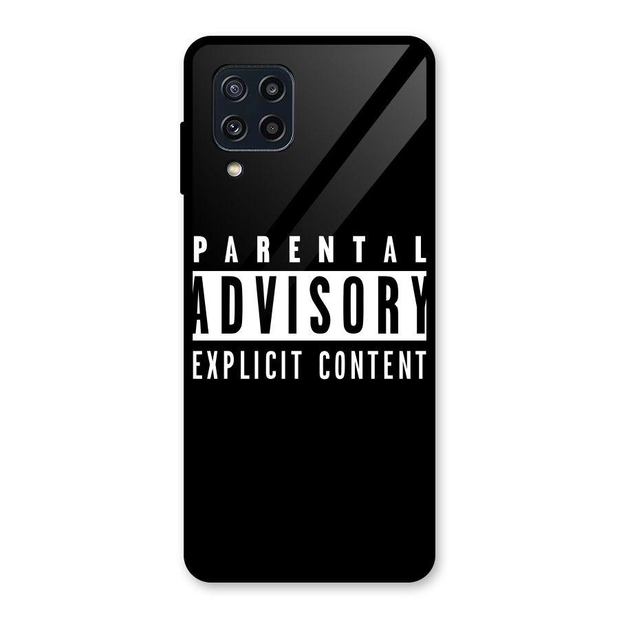 Parental Advisory Label Glass Back Case for Galaxy M32