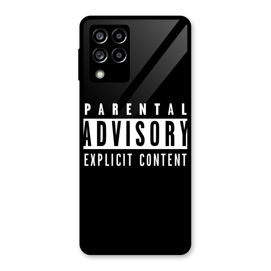 Parental Advisory Label Glass Back Case for Galaxy M53 5G
