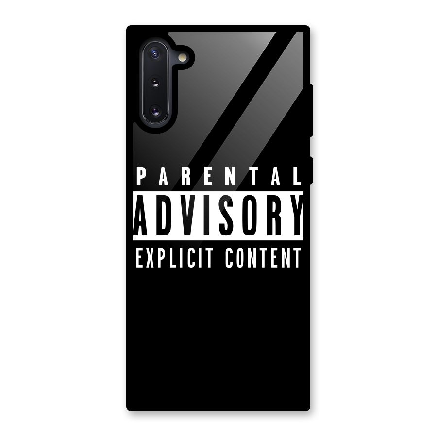 Parental Advisory Label Glass Back Case for Galaxy Note 10