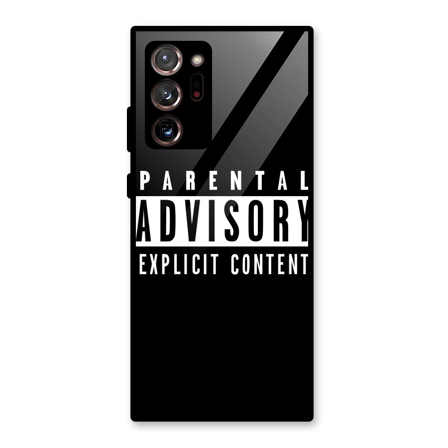 Parental Advisory Label Glass Back Case for Galaxy Note 20 Ultra 5G