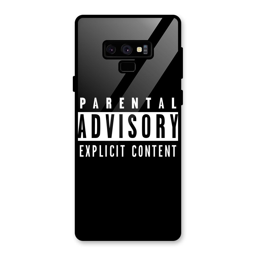 Parental Advisory Label Glass Back Case for Galaxy Note 9