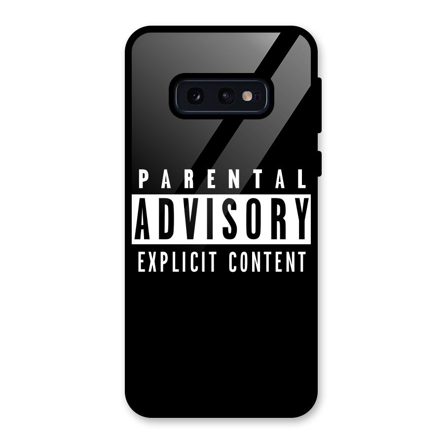 Parental Advisory Label Glass Back Case for Galaxy S10e