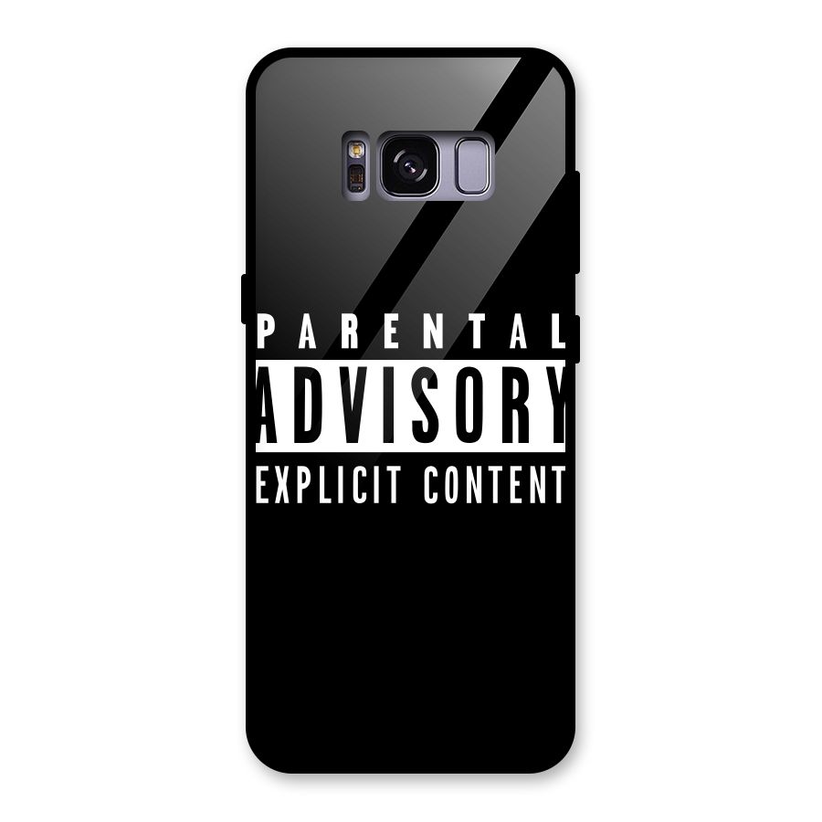 Parental Advisory Label Glass Back Case for Galaxy S8