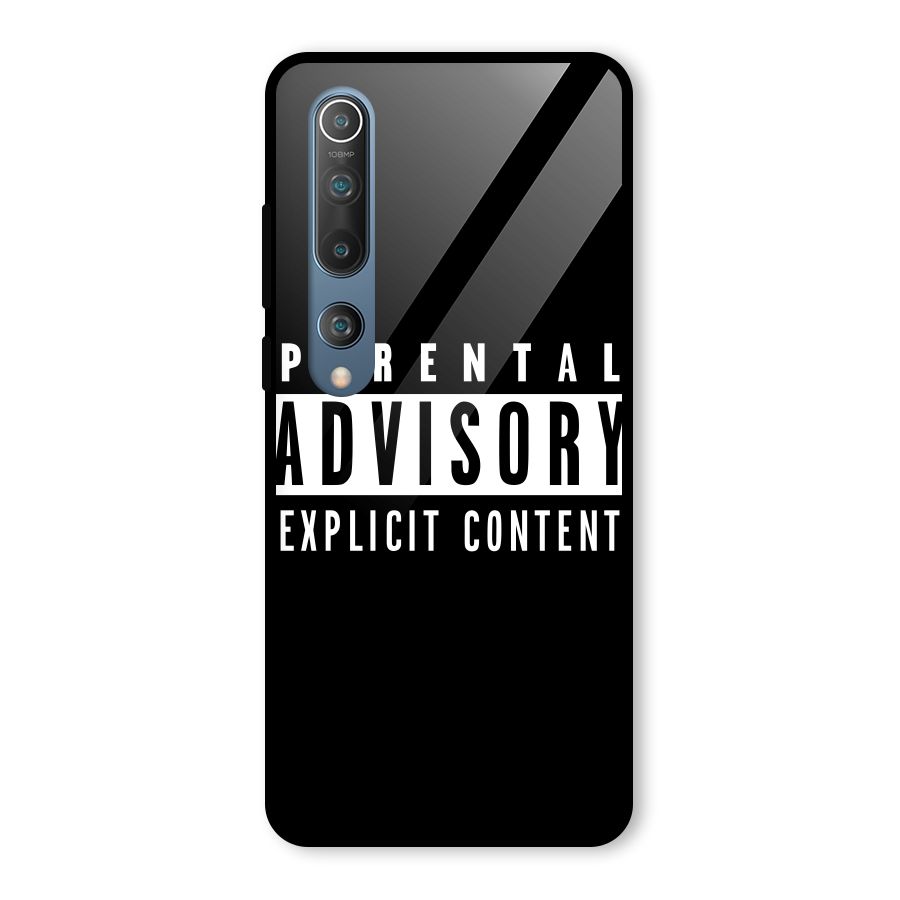 Parental Advisory Label Glass Back Case for Mi 10