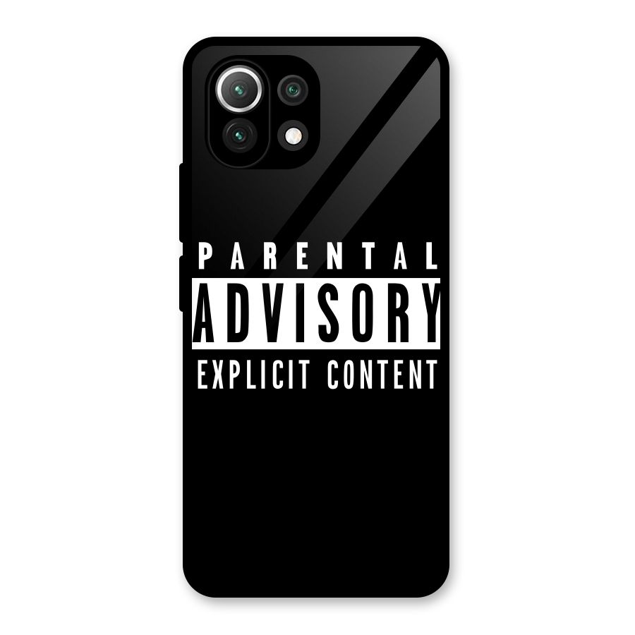 Parental Advisory Label Glass Back Case for Mi 11 Lite