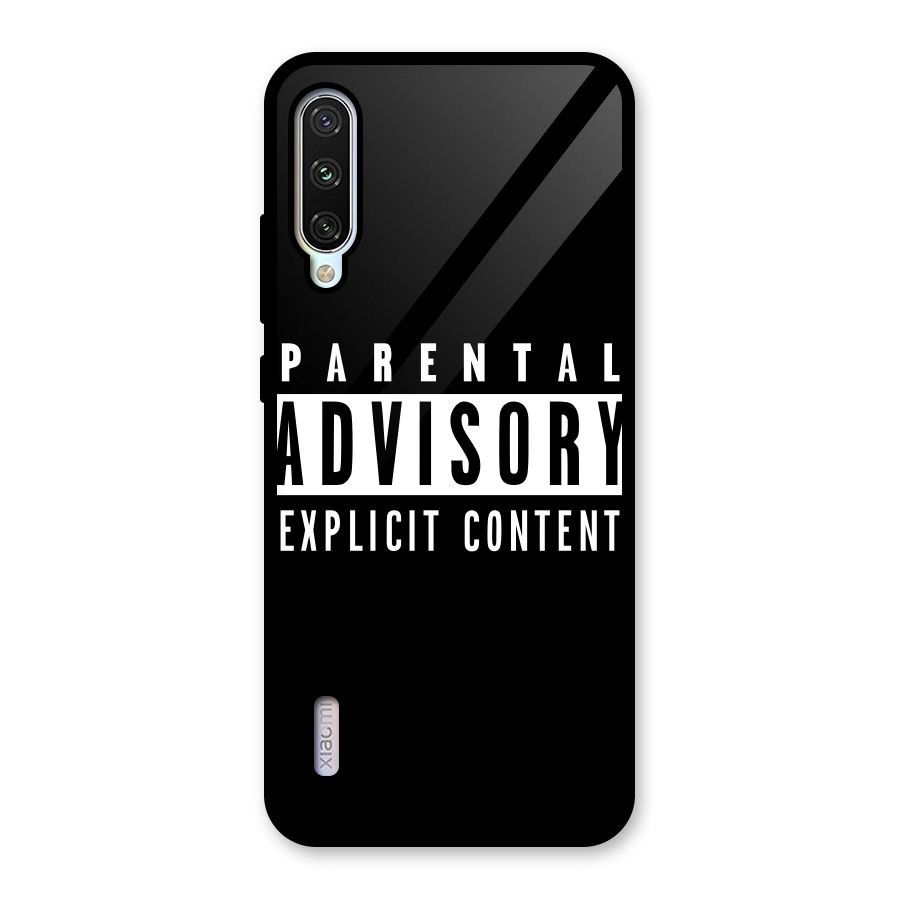 Parental Advisory Label Glass Back Case for Mi A3