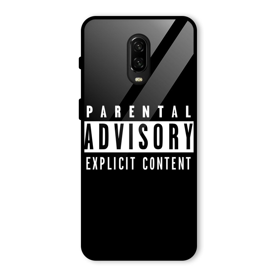 Parental Advisory Label Glass Back Case for OnePlus 6T