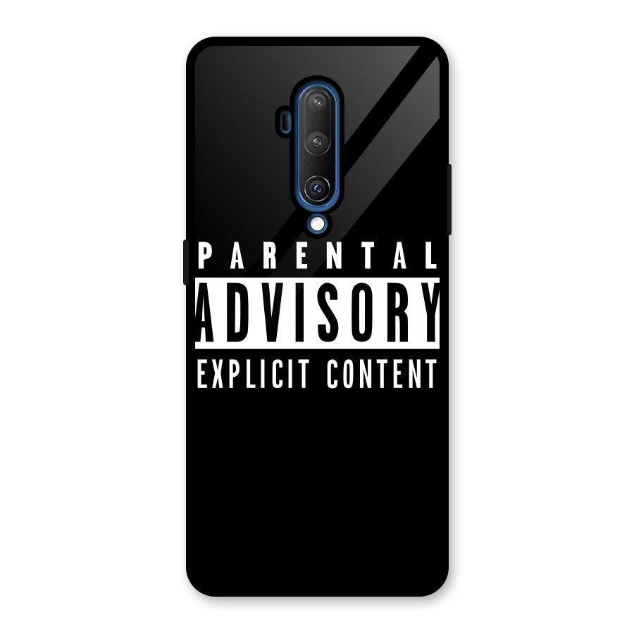 Parental Advisory Label Glass Back Case for OnePlus 7T Pro