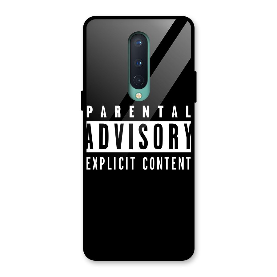 Parental Advisory Label Glass Back Case for OnePlus 8