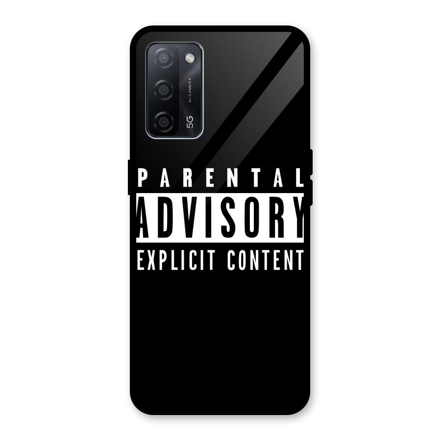 Parental Advisory Label Glass Back Case for Oppo A53s 5G