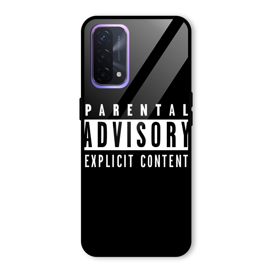 Parental Advisory Label Glass Back Case for Oppo A74 5G