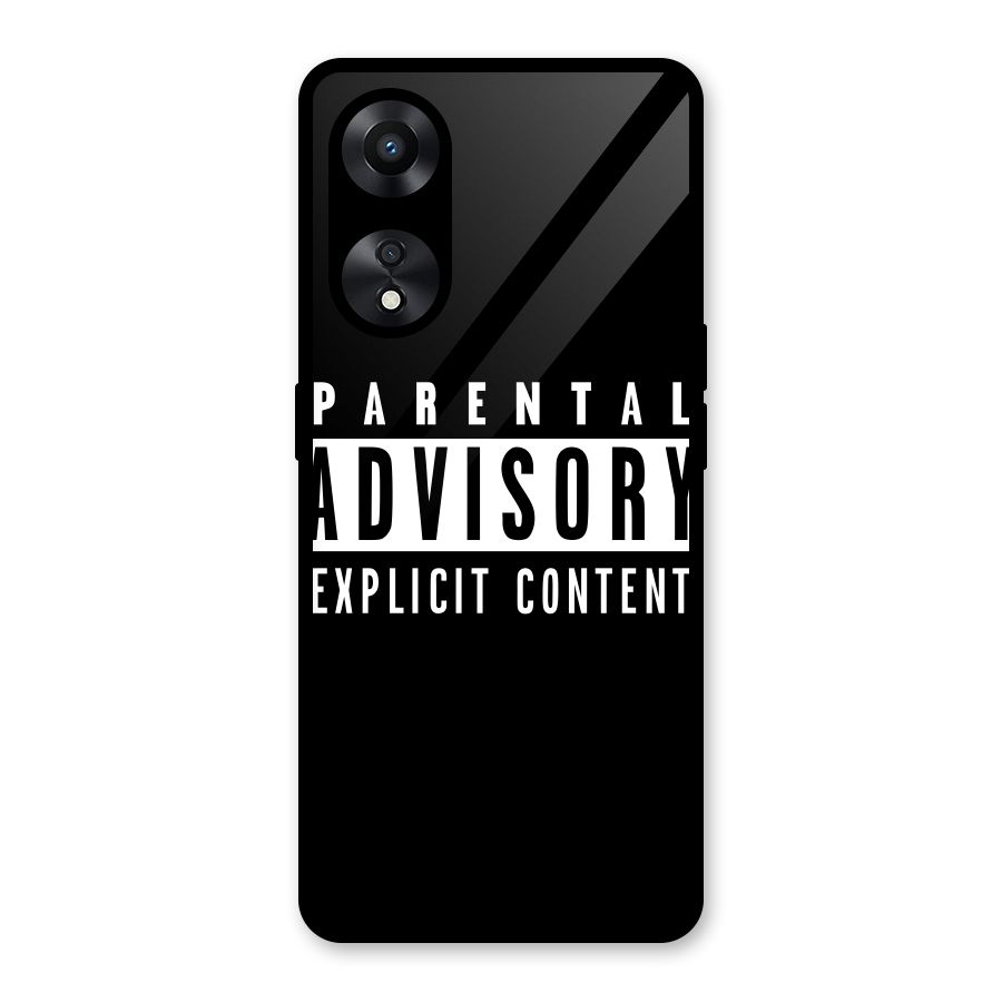 Parental Advisory Label Glass Back Case for Oppo A78