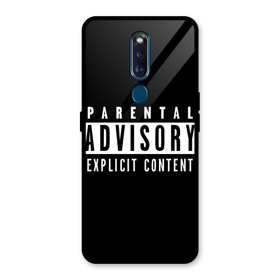 Parental Advisory Label Glass Back Case for Oppo F11 Pro