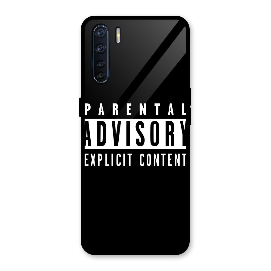 Parental Advisory Label Glass Back Case for Oppo F15