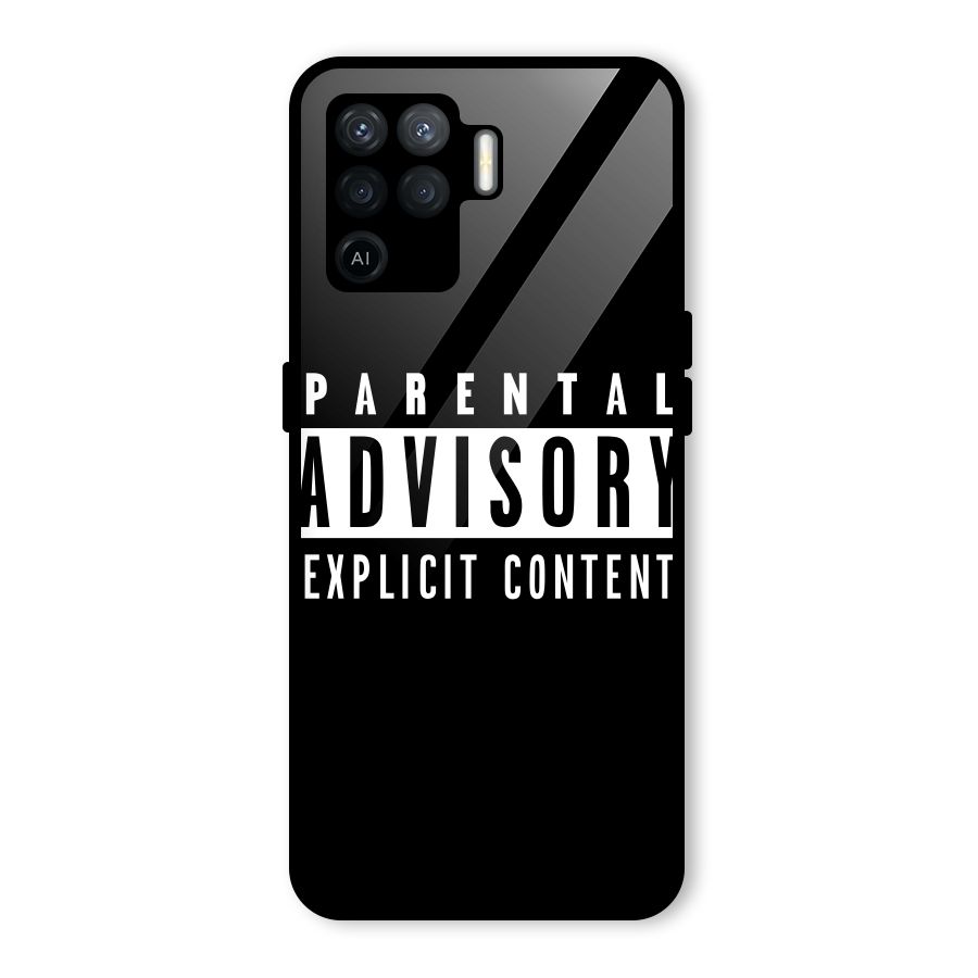 Parental Advisory Label Glass Back Case for Oppo F19 Pro