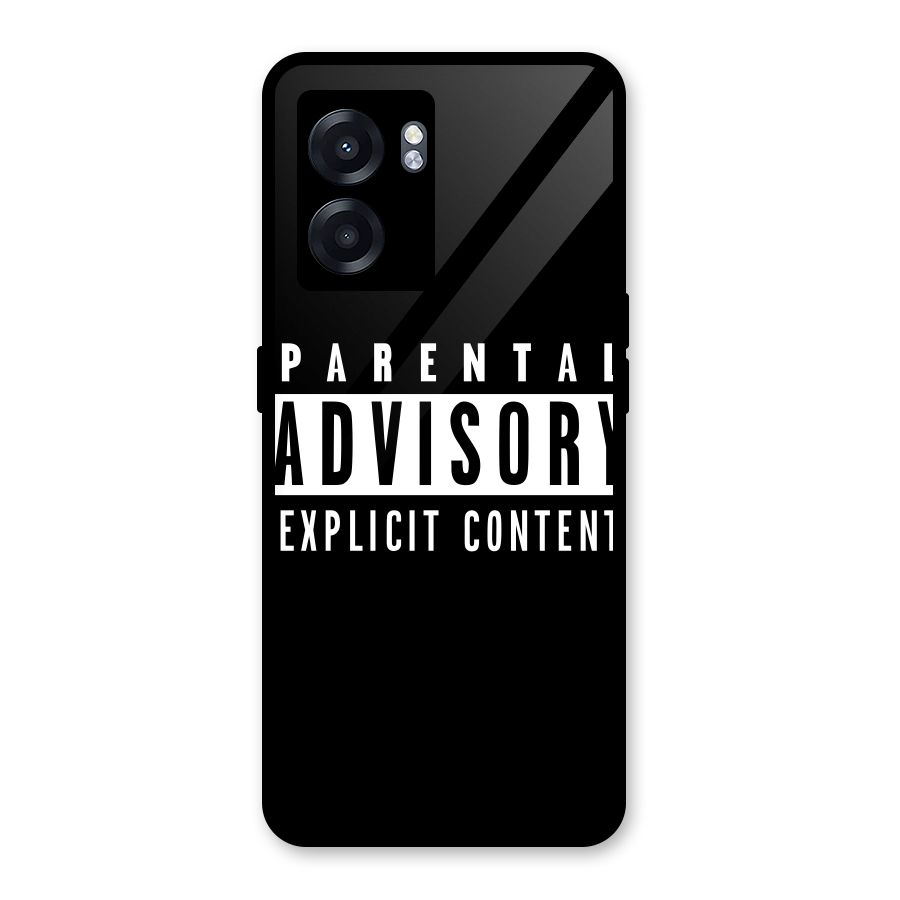 Parental Advisory Label Glass Back Case for Oppo K10 (5G)