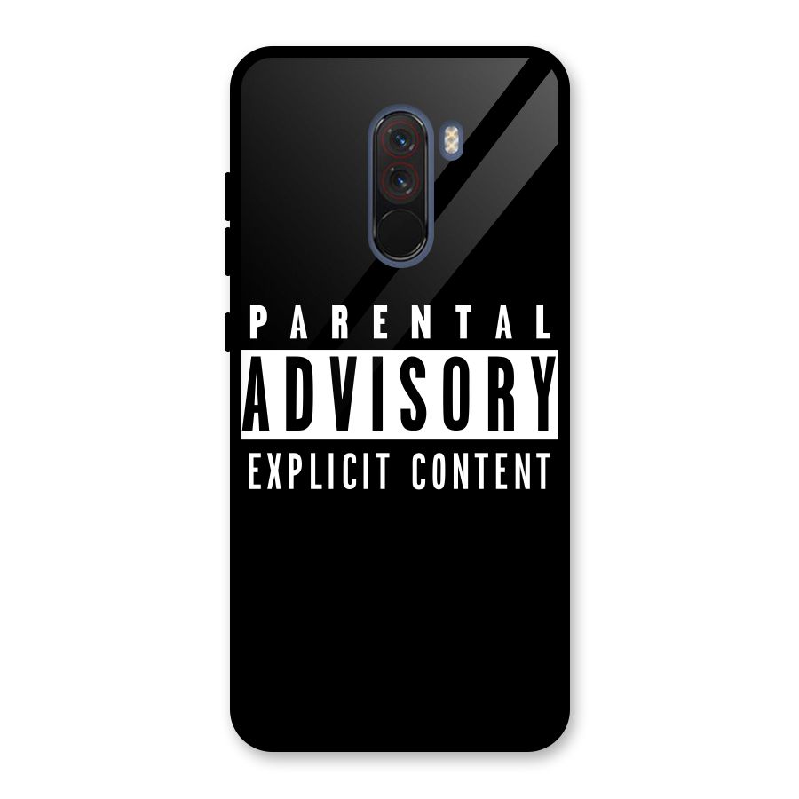 Parental Advisory Label Glass Back Case for Poco F1