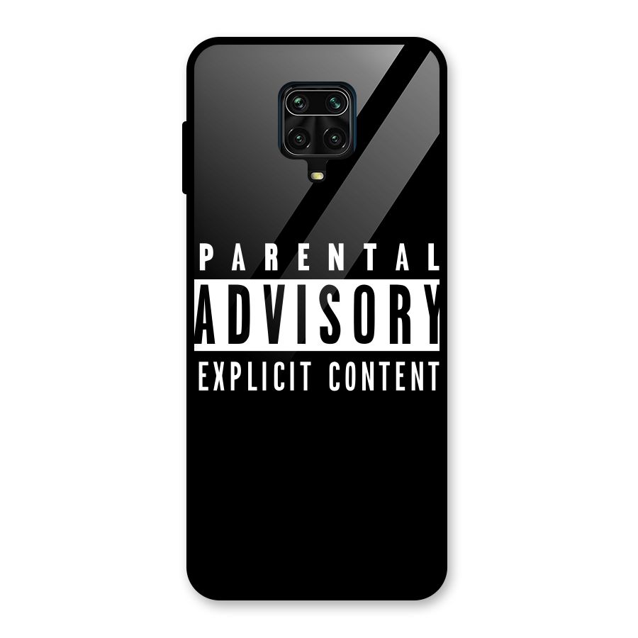 Parental Advisory Label Glass Back Case for Poco M2 Pro