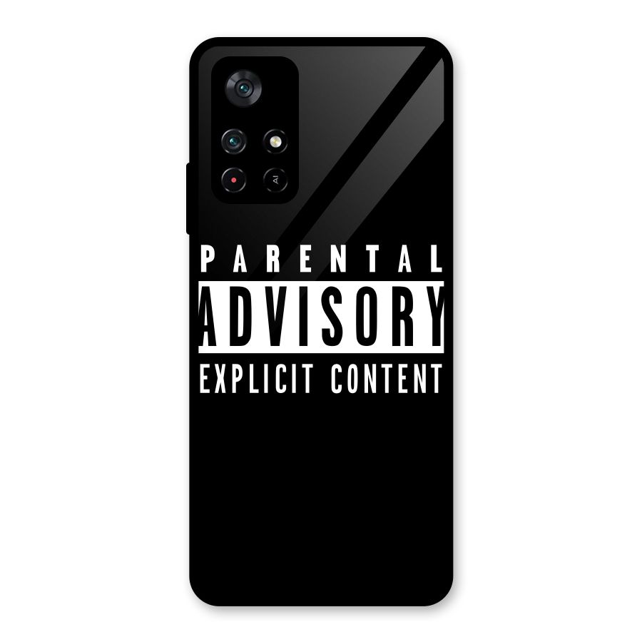 Parental Advisory Label Glass Back Case for Poco M4 Pro 5G