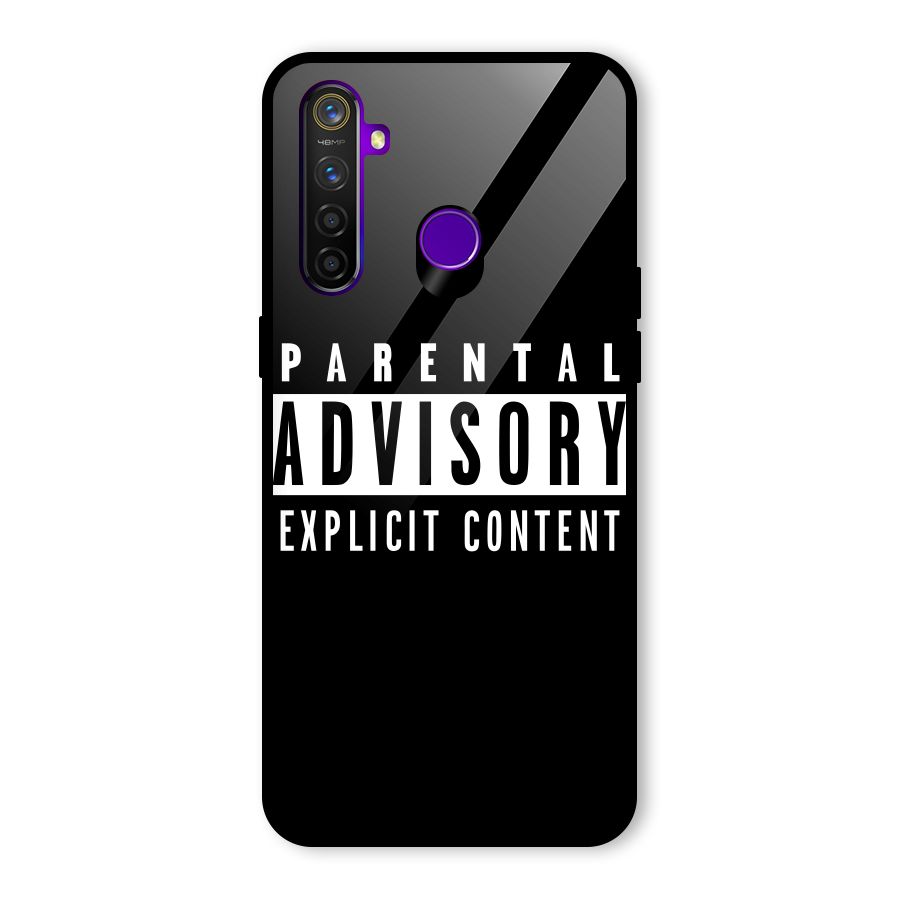 Parental Advisory Label Glass Back Case for Realme 5 Pro