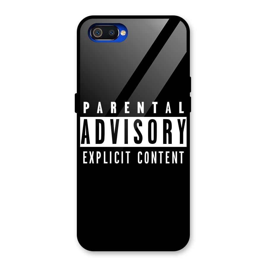 Parental Advisory Label Glass Back Case for Realme C2